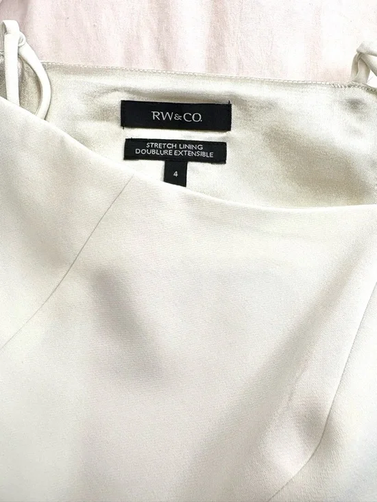 RW&CO Easter Spring Colorblock Dress White Black Pink Floral Thin Strappy Size 4 - Picture 7 of 7